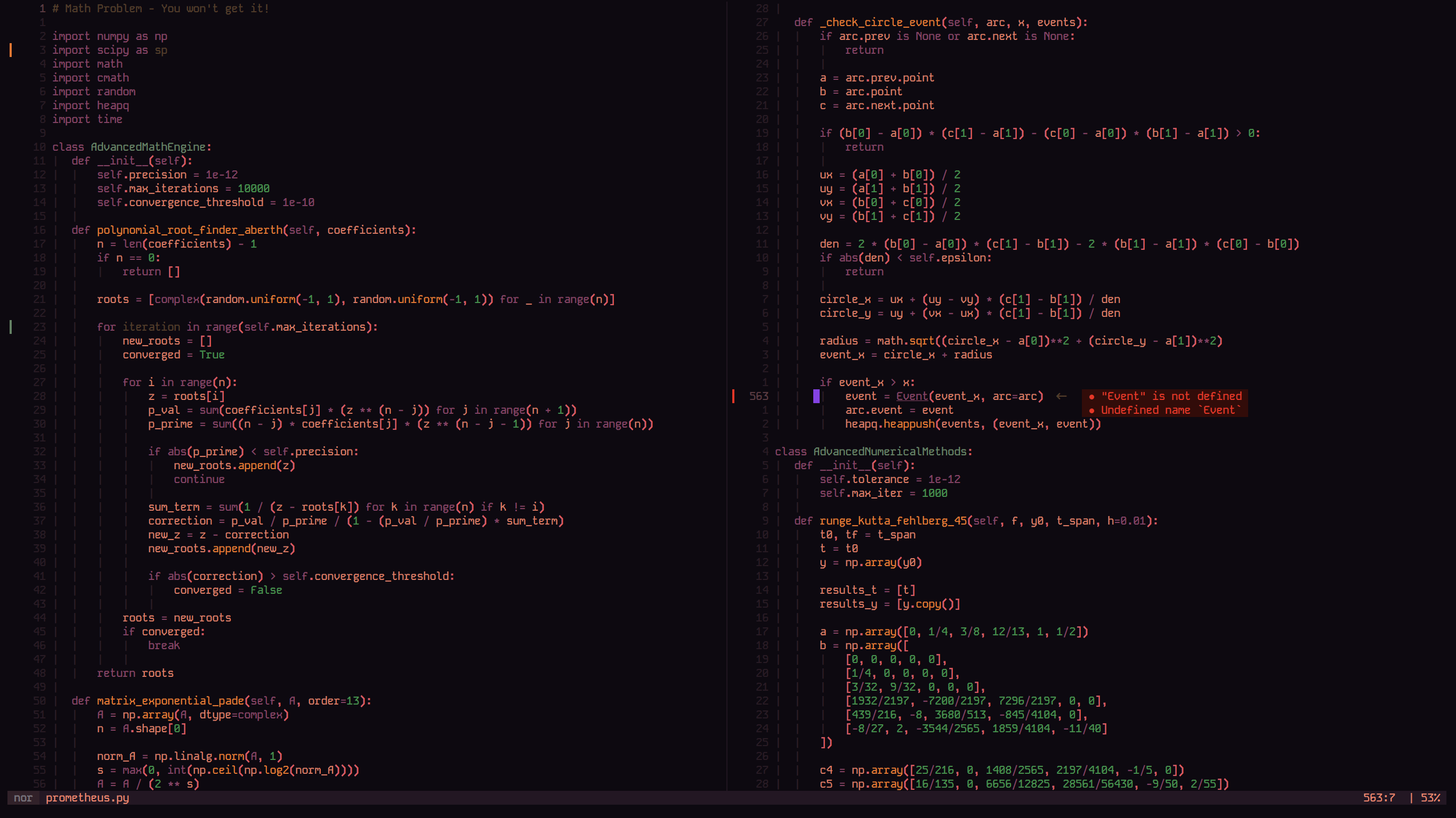 Pine Variant in Neovim